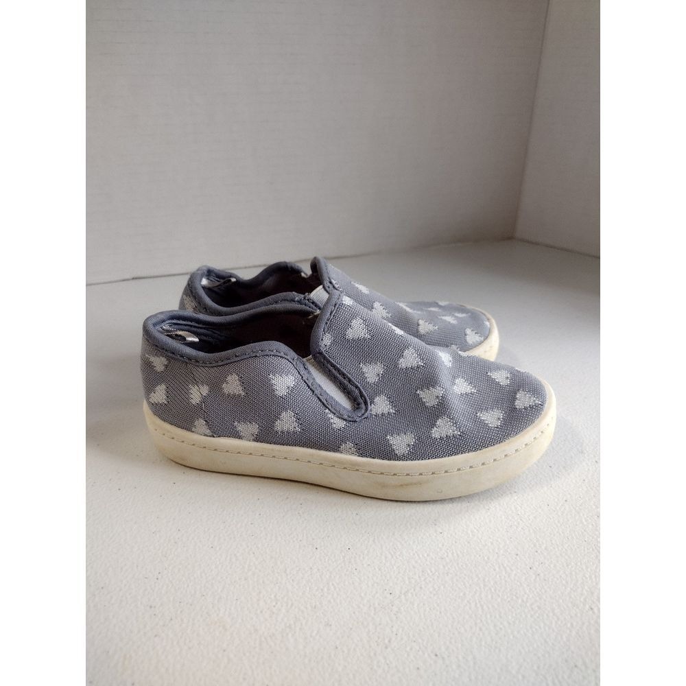 Carters‎ Nettie Toddler Girls Grey Heart Print Slip On Sneakers Size 10M